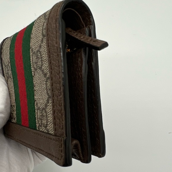 Gucci Women's Ophidia GG Leather Trimmed Card Case Wallet❤️ - Picture 8 of 10